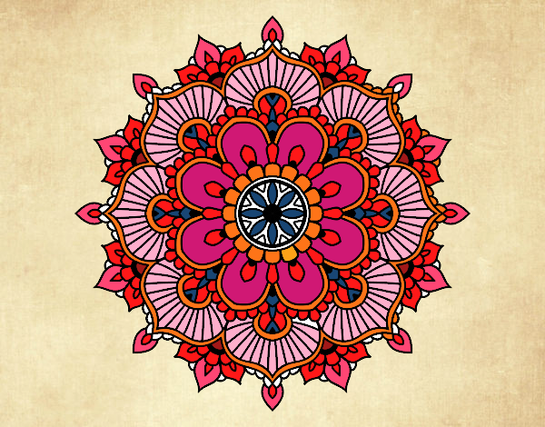 Dibujo Mandala destello floral pintado por palomasoni