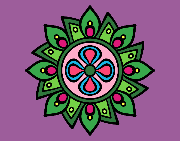 Dibujo Mandala flor sencilla pintado por milixime