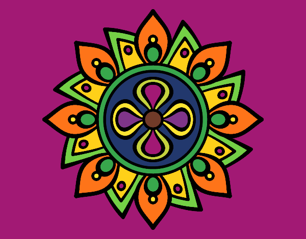 Dibujo Mandala flor sencilla pintado por sandrasobi