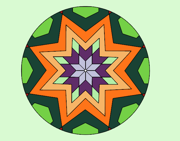 Dibujo Mandala mosaico estrella pintado por linda423