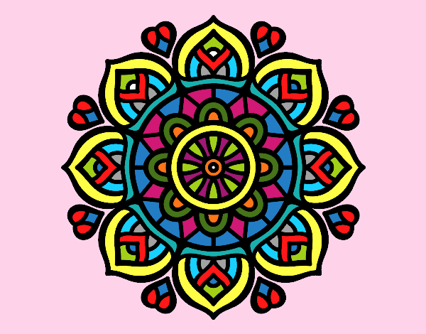 Dibujo Mandala para la concentración mental pintado por beapal