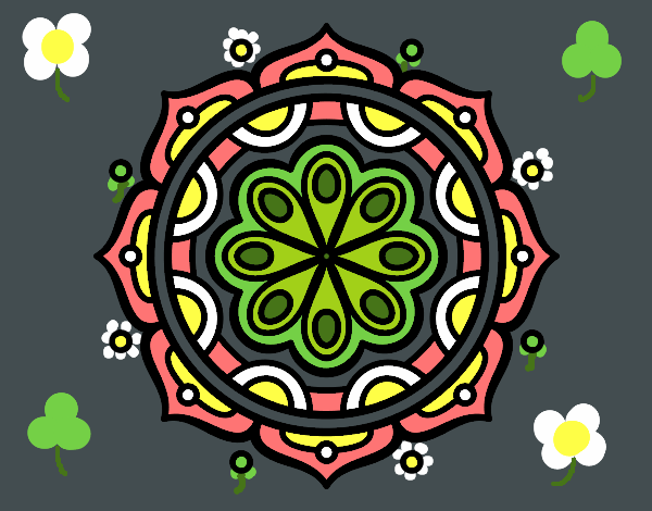 Dibujo Mandala para meditar pintado por blanca