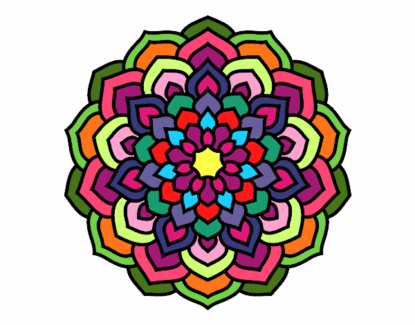 Dibujo Mandala pétalos de flor pintado por anmabaro