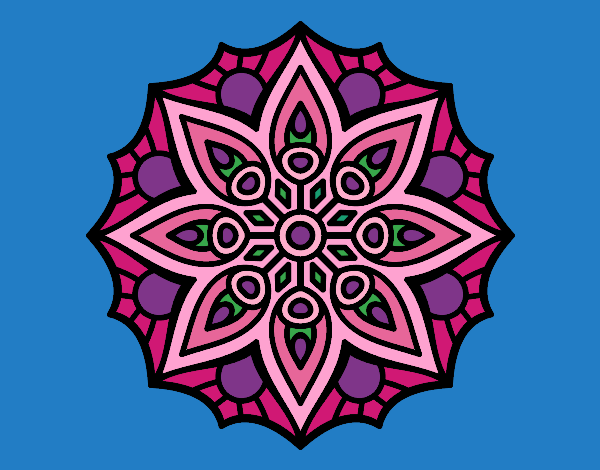 Dibujo Mandala simetría sencilla pintado por milixime