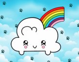 Dibujo Nube con arco iris kawaii pintado por teuQihcoX