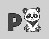 Dibujo P de Panda pintado por mangli