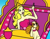 Dibujo Princesa cantante y su perrita pintado por lizcata
