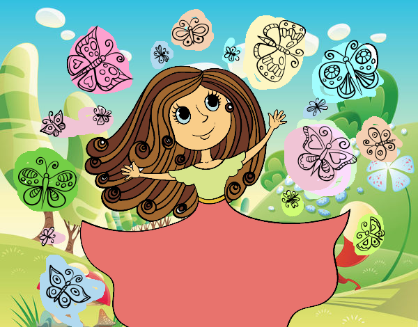 Dibujo Princesa de las mariposas pintado por Make