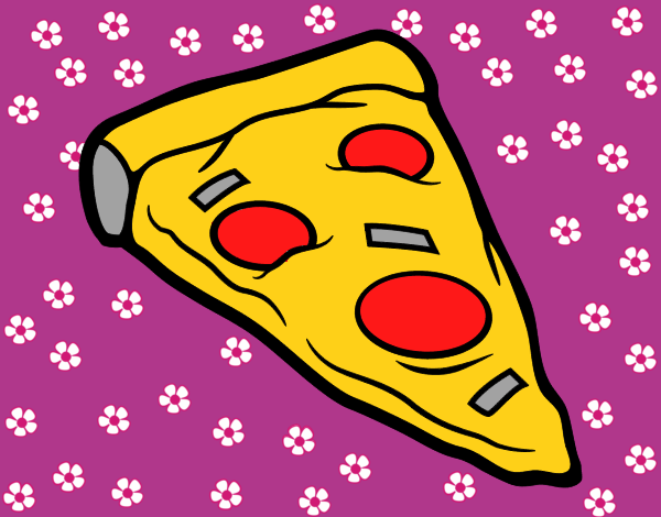 Dibujo Ración de pizza pintado por miceldar