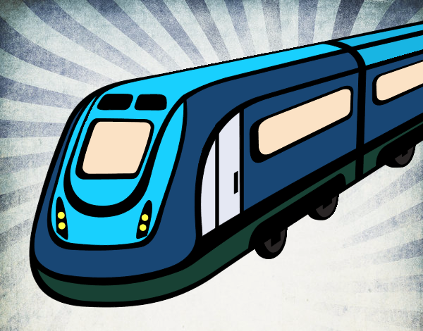 Dibujo Tren de alta velocidad pintado por martanoemi