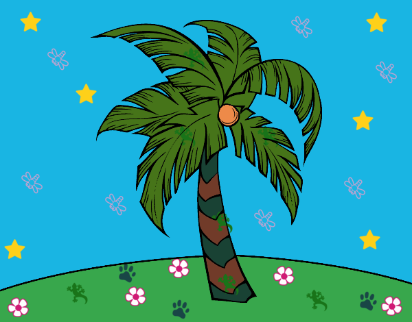 Dibujo Una palmera pintado por linda423