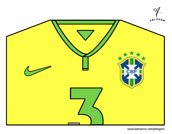 Dibujo Camiseta del mundial de fútbol 2014 de Brasil pintado por GERIK