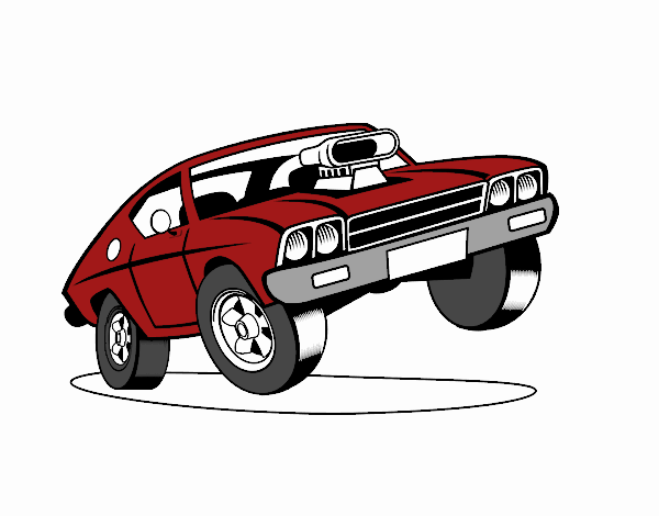 Dibujo Coche muscle car pintado por coleman