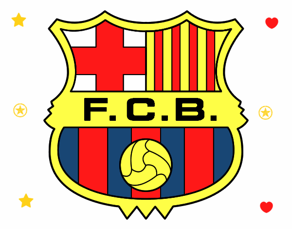 Dibujo Escudo del F.C. Barcelona pintado por brendibu