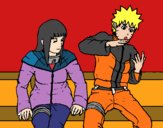 Dibujo Hinata y Naruto pintado por teox