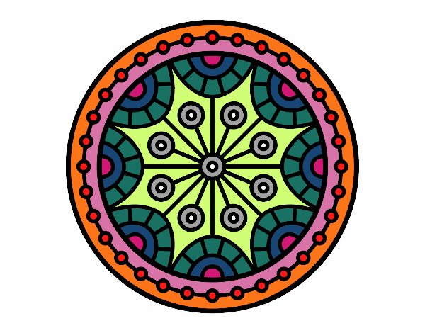 Dibujo Mandala equilibrio mental pintado por cmla