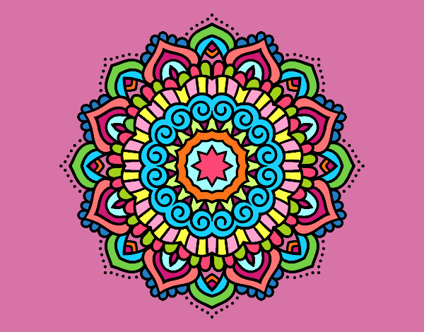 Dibujo Mandala estrella decorada pintado por jennifer2