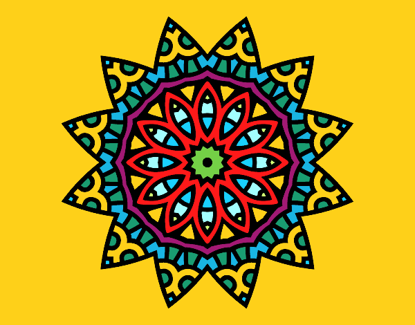 Dibujo Mandala estrella pintado por sandrasobi