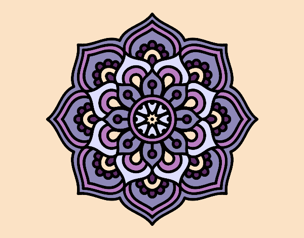 Dibujo Mandala flor de la concentración pintado por blanca