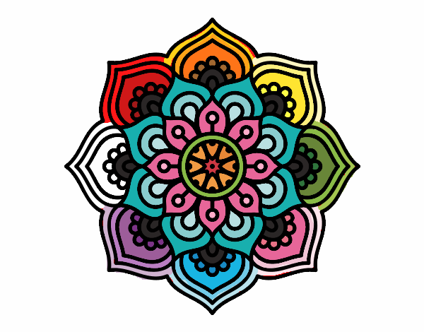 Dibujo Mandala flor de la concentración pintado por brendibu