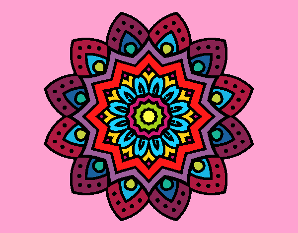 Dibujo Mandala flor natural pintado por sandrasobi