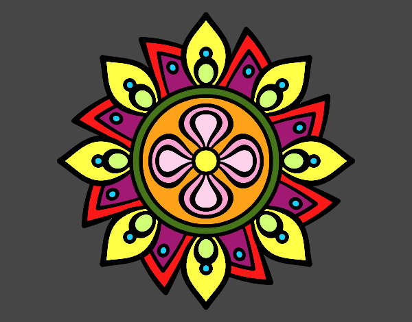Dibujo Mandala flor sencilla pintado por gabrielaaa