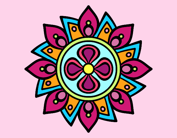 Dibujo Mandala flor sencilla pintado por jennifer2