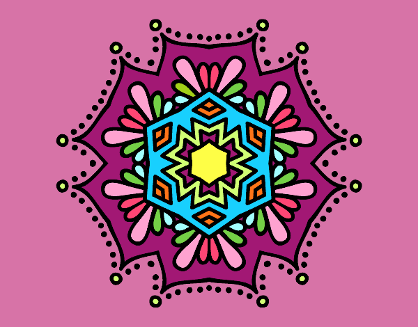 Dibujo Mandala flor simétrica pintado por jennifer2