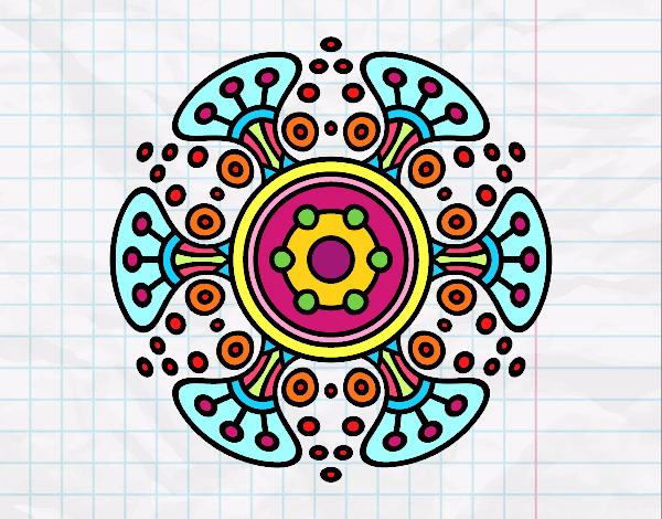 Dibujo Mandala mundo lejano pintado por jennifer2