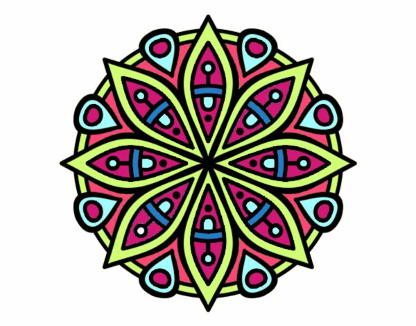 Dibujo Mandala para la concentración pintado por elenacc
