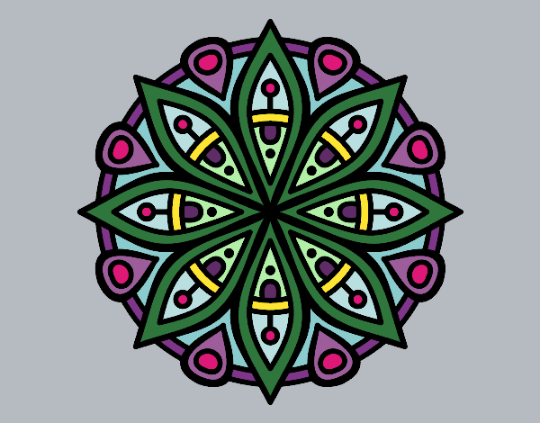 Dibujo Mandala para la concentración pintado por milixime