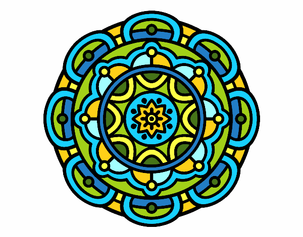 Dibujo Mandala para la relajación mental pintado por elenacc