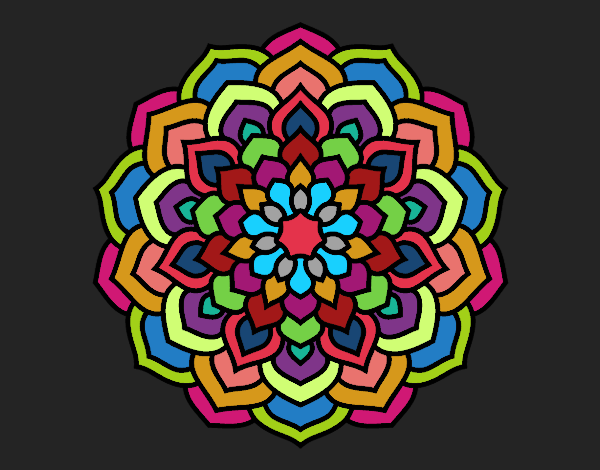 Dibujo Mandala pétalos de flor pintado por MaMacaGean