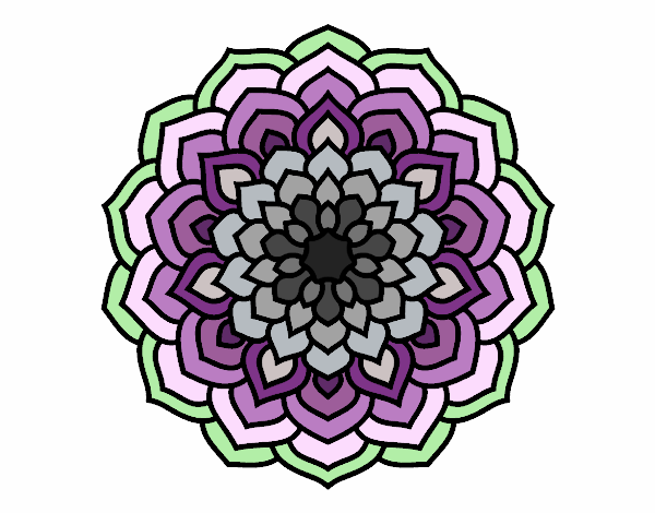 Dibujo Mandala pétalos de flor pintado por Camiforero