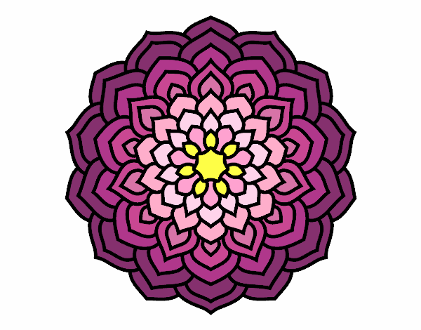 Dibujo Mandala pétalos de flor pintado por elenacc