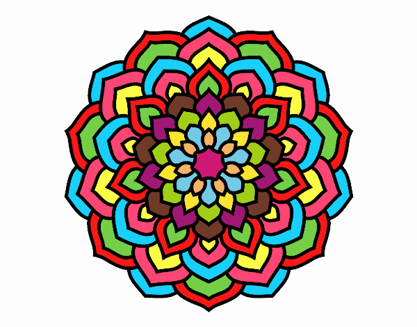 Dibujo Mandala pétalos de flor pintado por yamila122