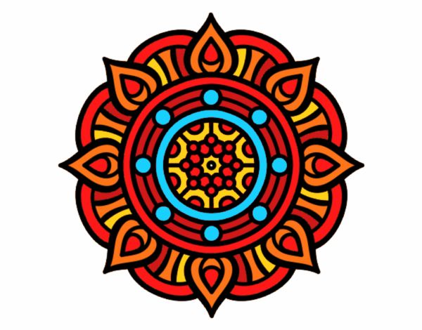 Dibujo Mandala puntos de fuego pintado por elenacc