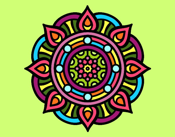 Dibujo Mandala puntos de fuego pintado por jennifer2