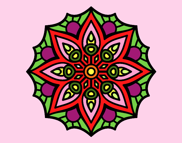 Dibujo Mandala simetría sencilla pintado por gabrielaaa