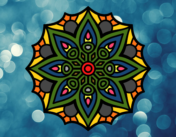 Dibujo Mandala simetría sencilla pintado por abuelacris