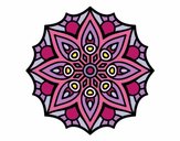 Dibujo Mandala simetría sencilla pintado por elenacc