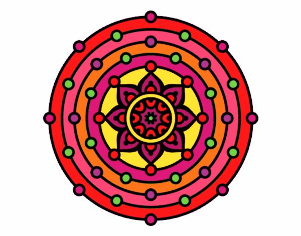Dibujo Mandala sistema solar pintado por elenacc