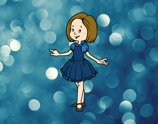 Dibujo Niña con vestido de princesa pintado por mikuo