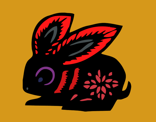 Dibujo Signo del conejo pintado por teox