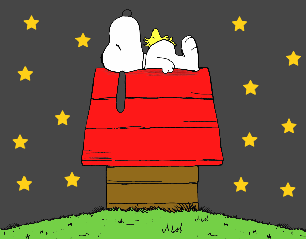 Dibujo Snoopy durmiendo pintado por brendibu