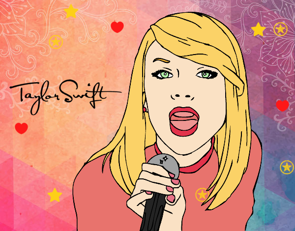 Dibujo Taylor Swift cantando pintado por Make