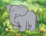 Dibujo Un elefante africano pintado por brendibu