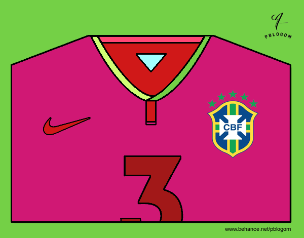 Dibujo Camiseta del mundial de fútbol 2014 de Brasil pintado por stocn