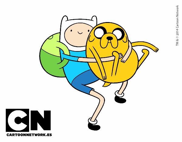 Dibujo Finn y Jake abrazados pintado por allison12