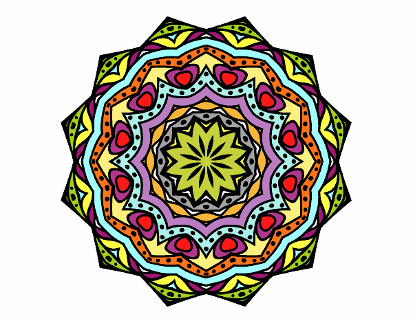 Dibujo Mandala con estratos pintado por kaluma